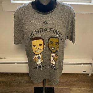 Adidas 2015 NBA finals t shirt Lebrun James Steph Curry